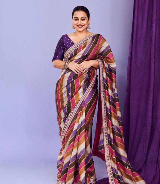 Celebrity Inspired Vichitra Silk Saree