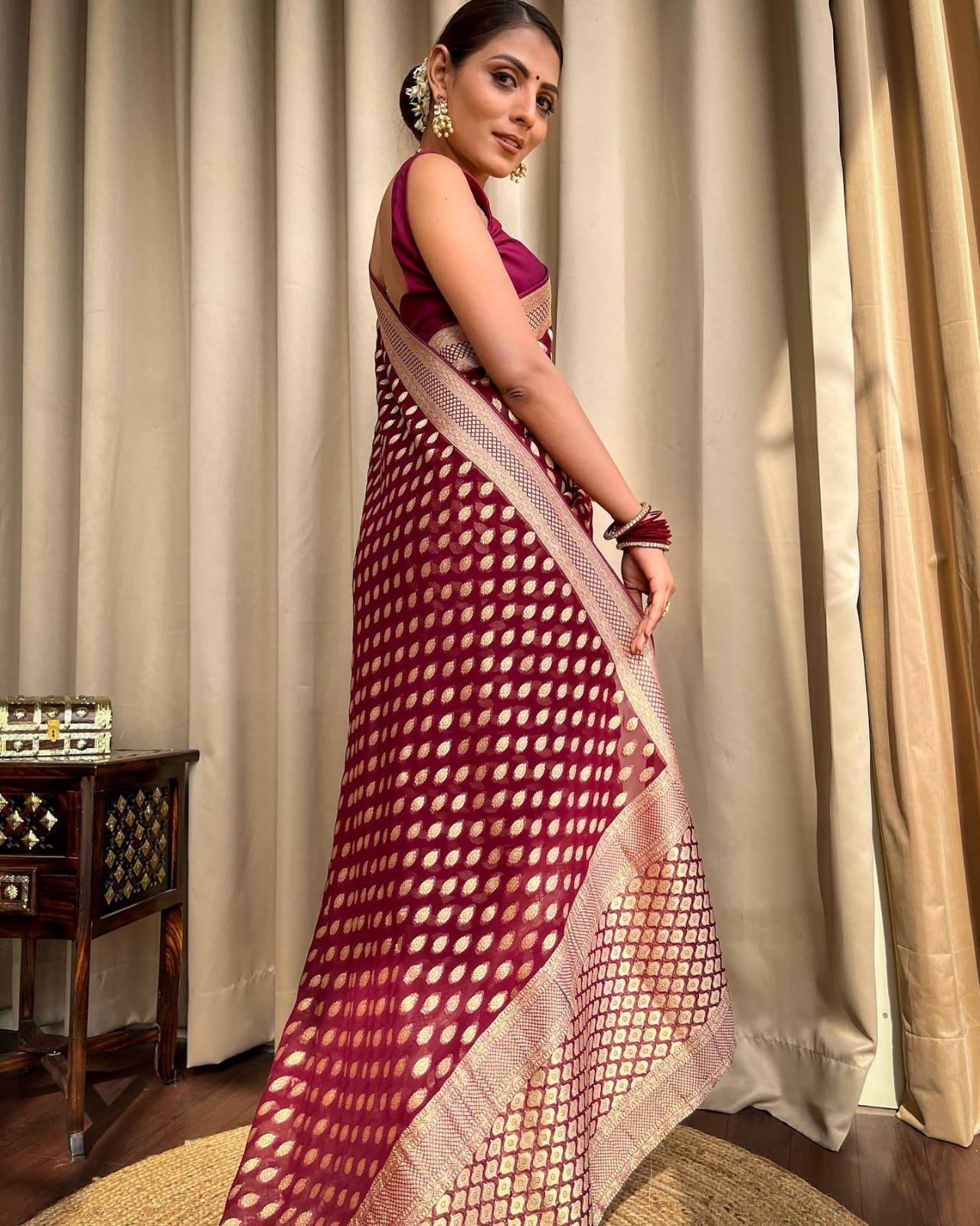Premium Banarasi Soft Georgette Silk Saree