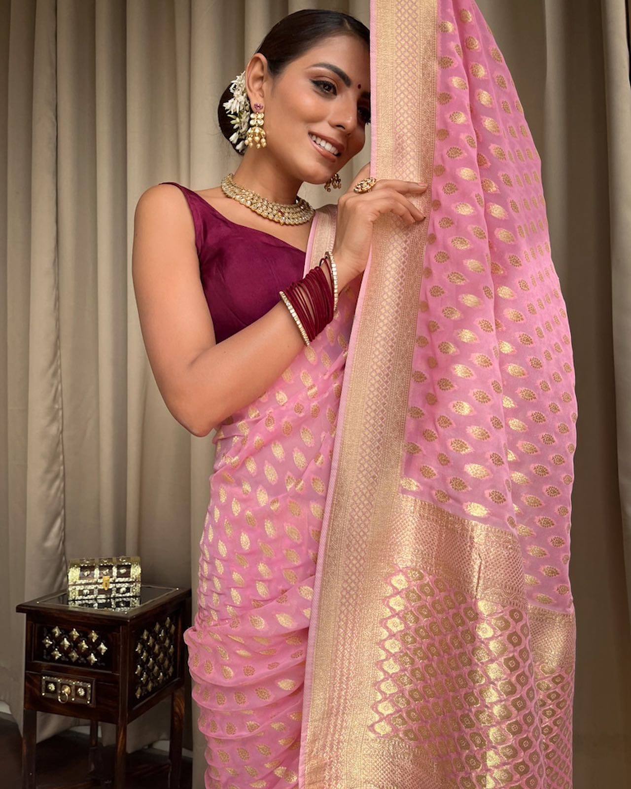 Premium Banarasi Soft Georgette Silk Saree