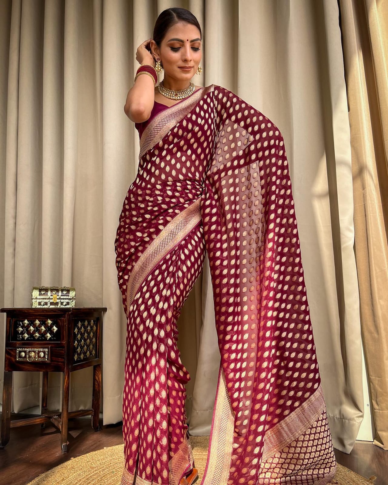 Premium Banarasi Soft Georgette Silk Saree