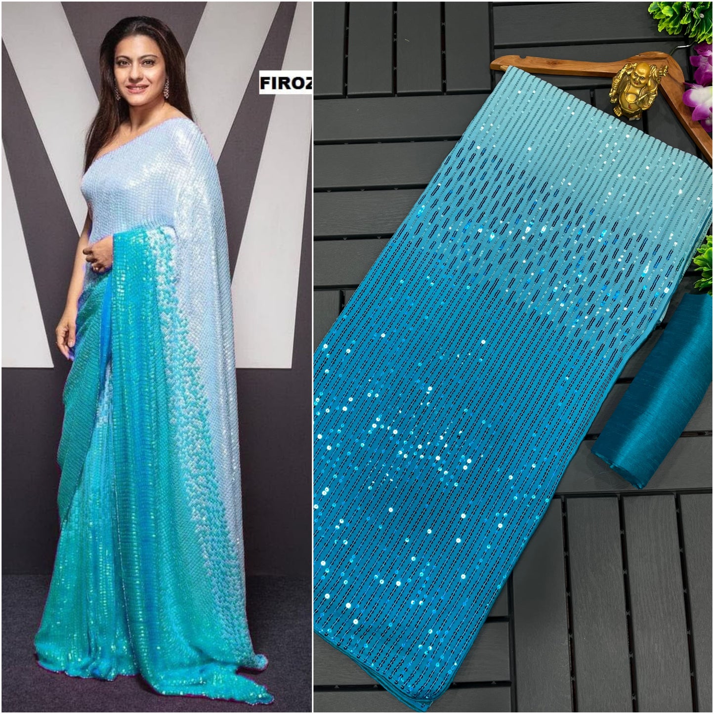 Kajol Devgan Blockbuster Sequins Saree