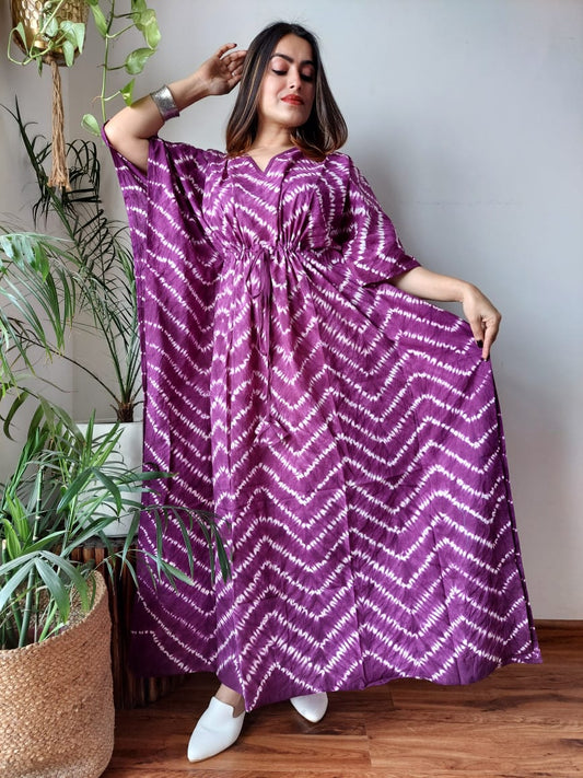 Hand Block Printed Cotton Free Size Dress