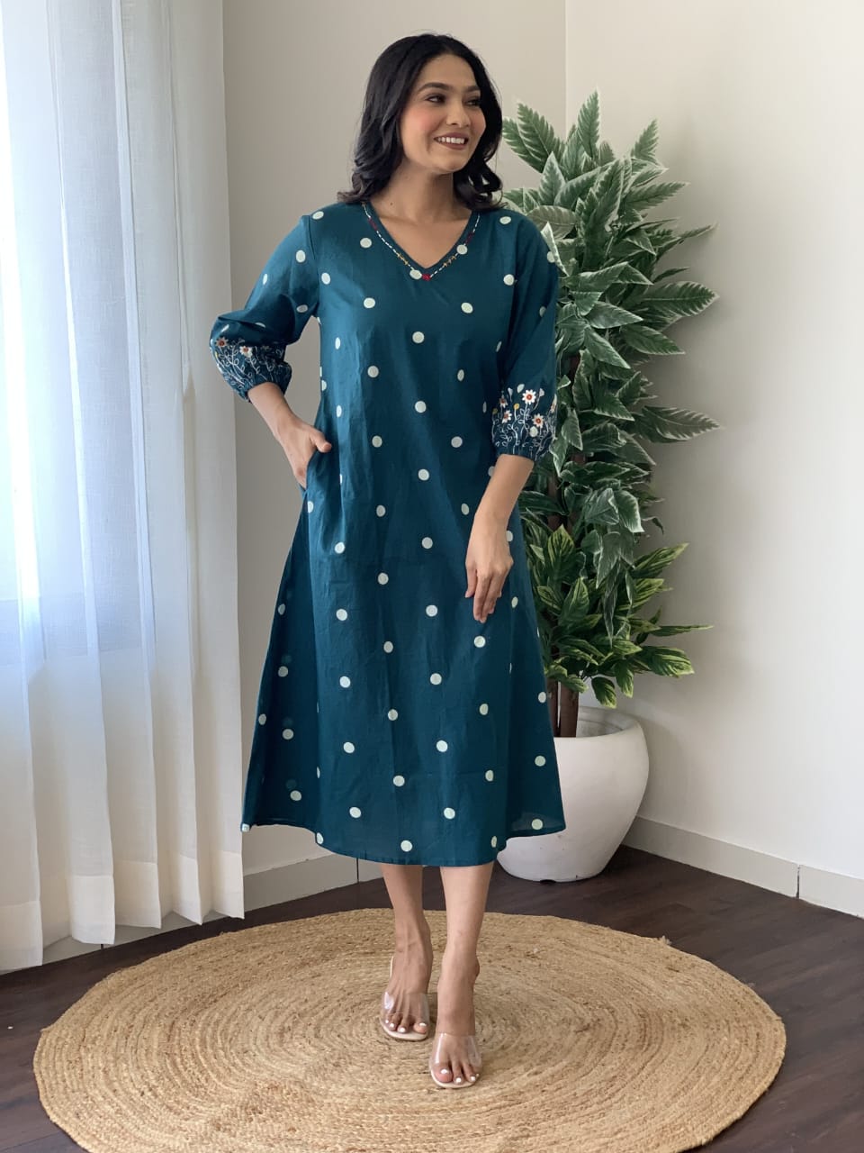 Summer Vacation Handloom Cotton One-Piece Dress