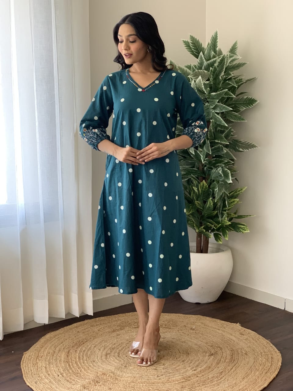 Summer Vacation Handloom Cotton One-Piece Dress