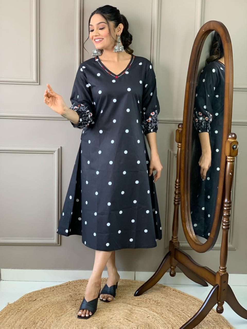 Summer Vacation Handloom Cotton One-Piece Dress