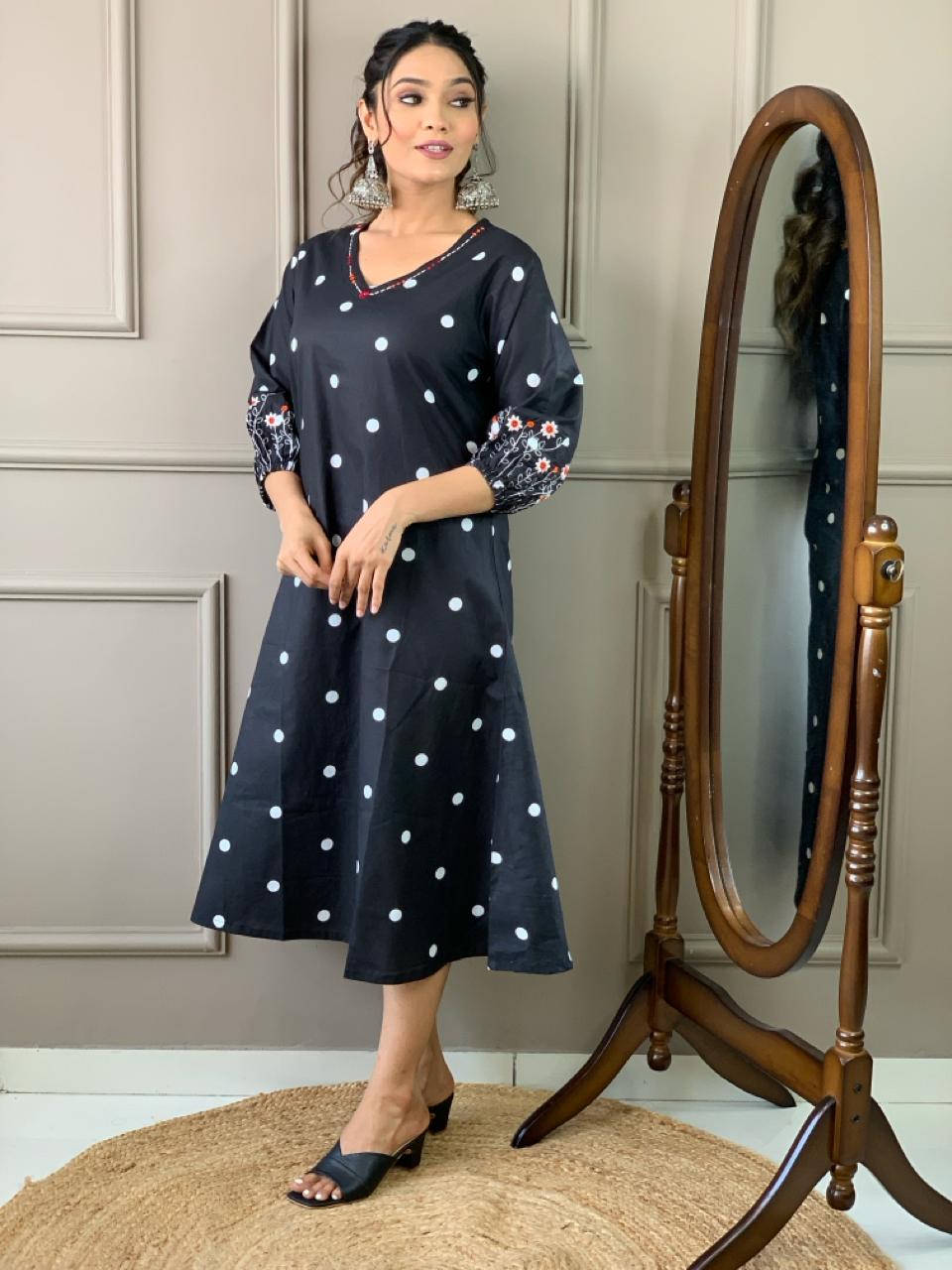 Summer Vacation Handloom Cotton One-Piece Dress