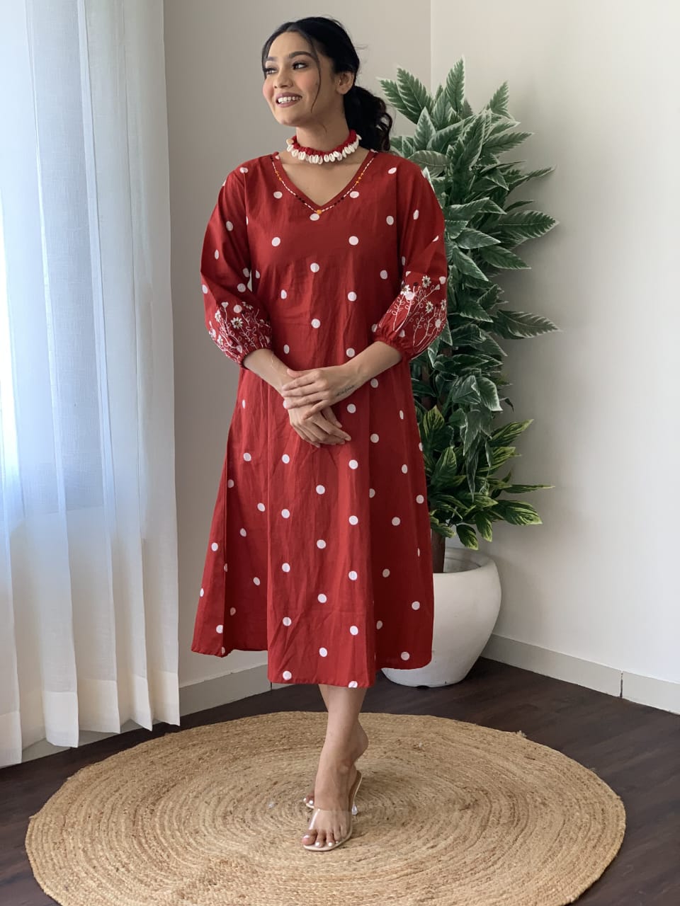 Summer Vacation Handloom Cotton One-Piece Dress