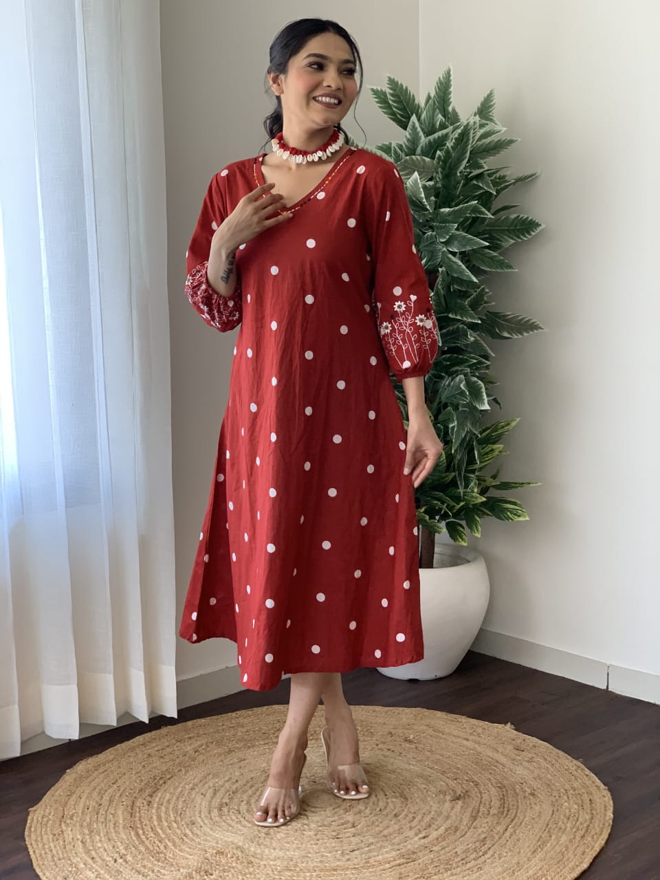 Summer Vacation Handloom Cotton One-Piece Dress