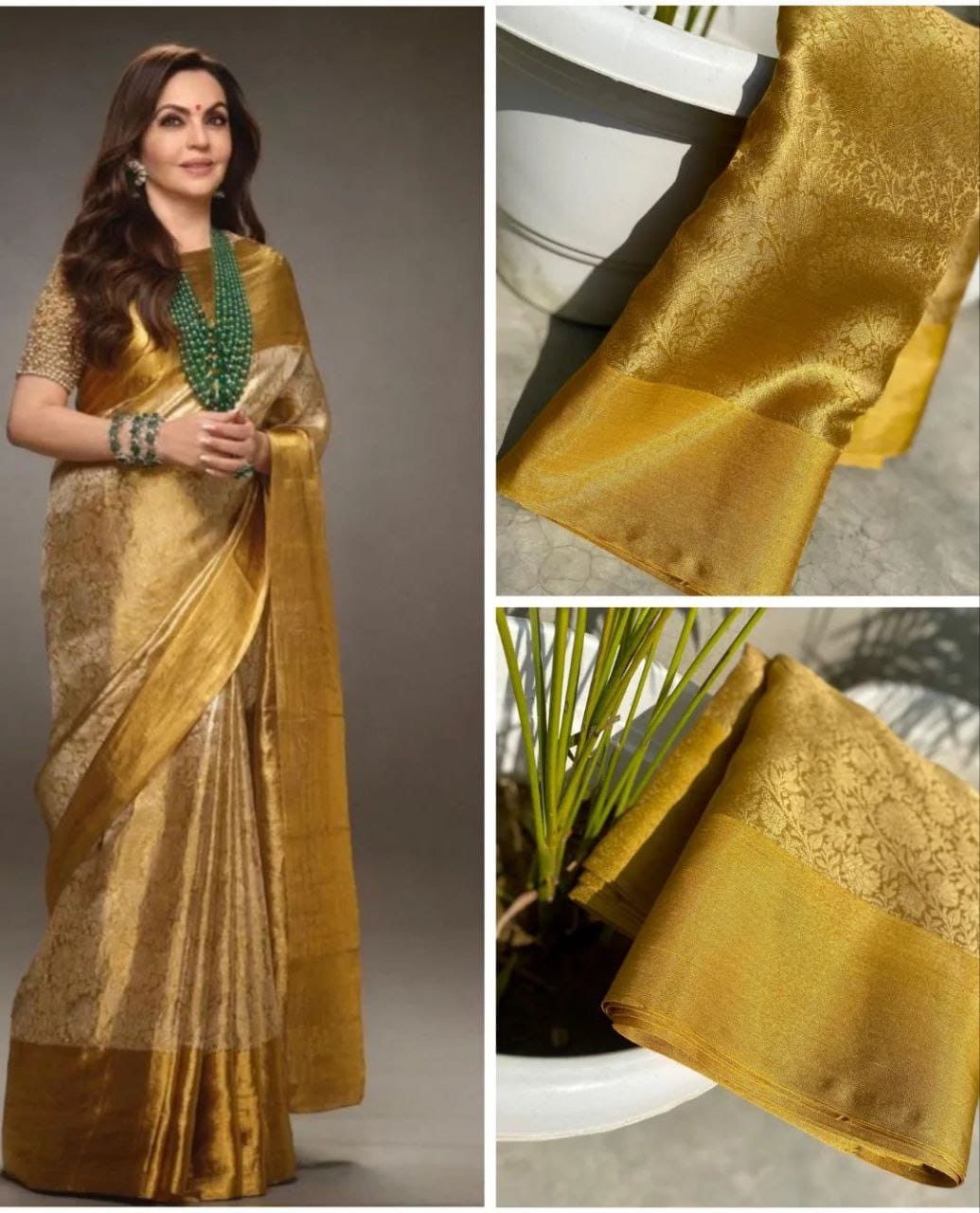 Luxurious Brocade Silk Kanchi Tissue Silk Saree