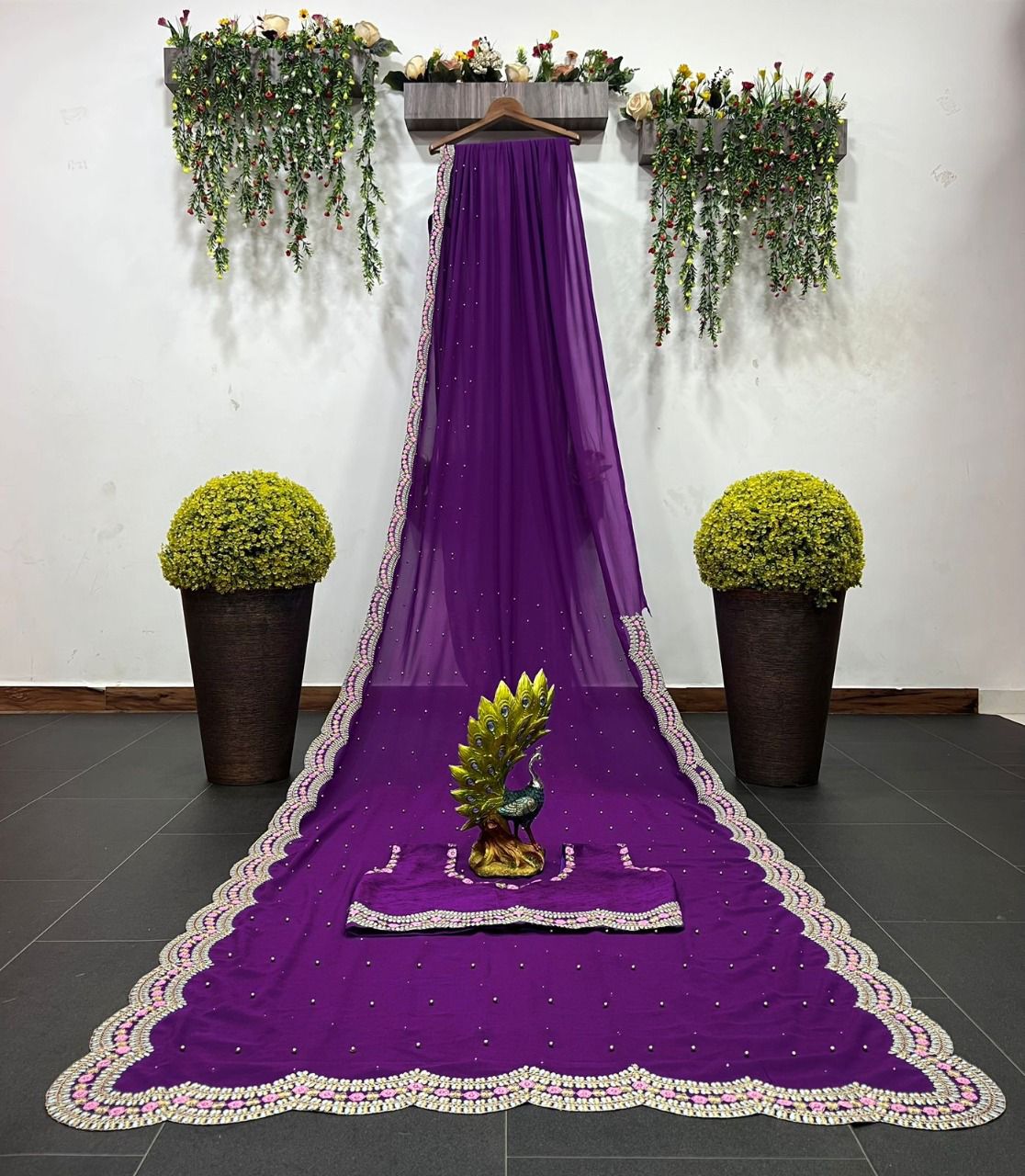 Bollywood Celebrity-Inspired Purple Saree