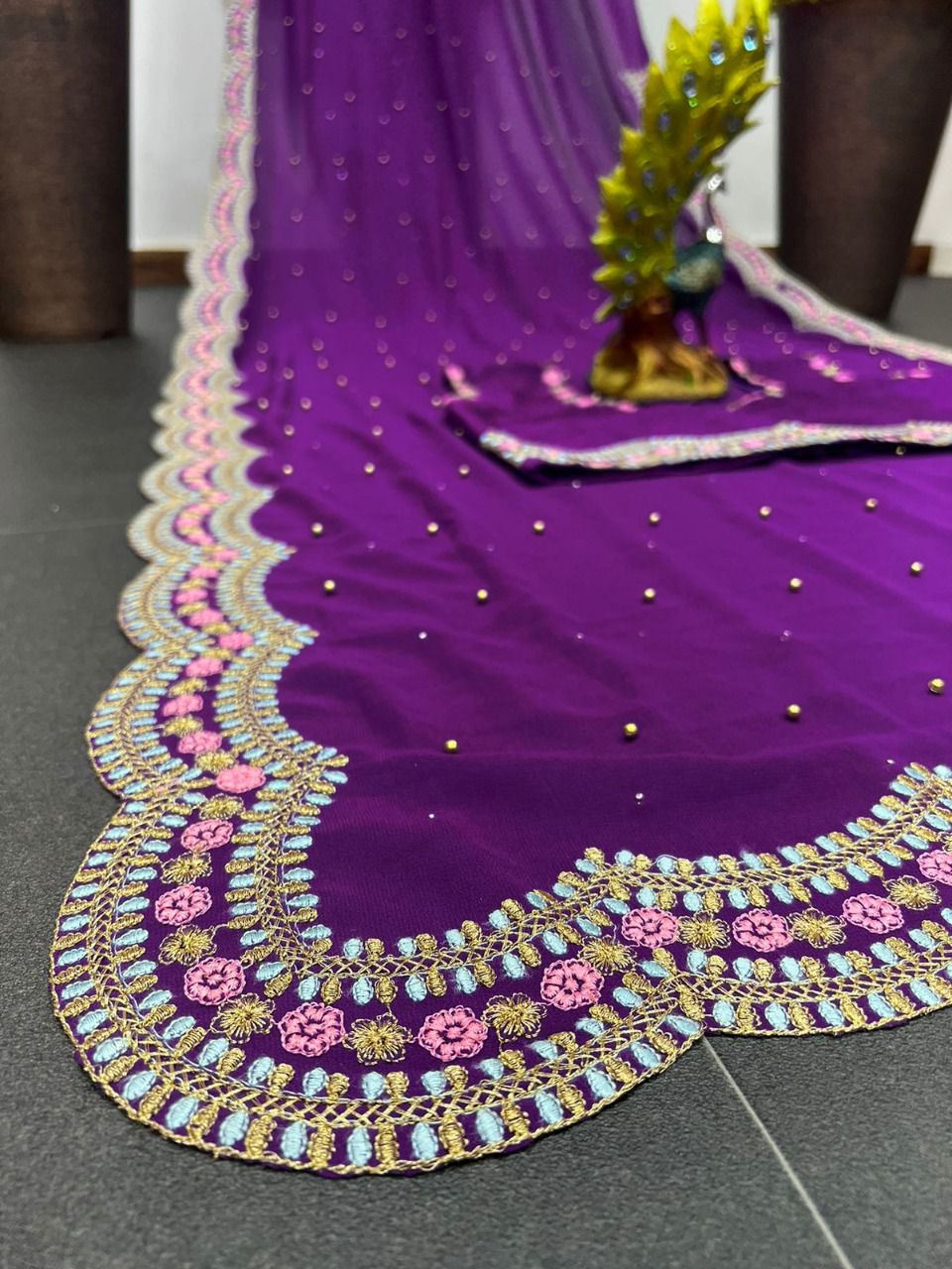 Bollywood Celebrity-Inspired Purple Saree