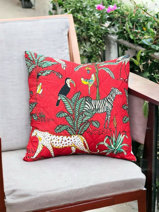 Jaipuri Screen Printed Quilted Cushion Cover set