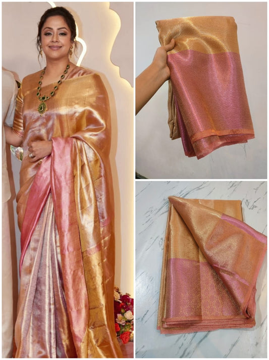 Celebrity Inspired Luxurious Banarasi Soft Tissue Silk Saree