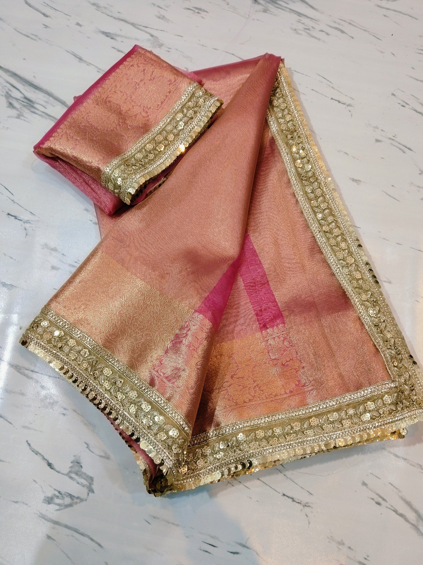 Jahnavi Kapoor Inspired Banarasi Soft Glass Tissue Silk Saree