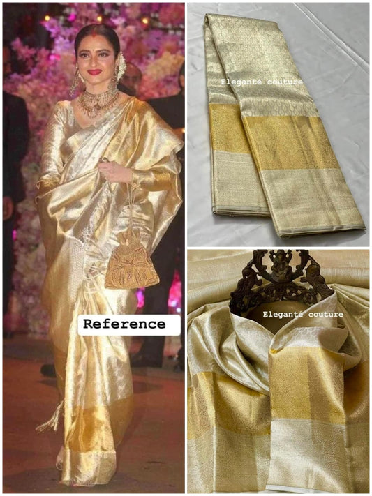 Rekha Inspired Banarasi Kanchi Tissue Silk Saree