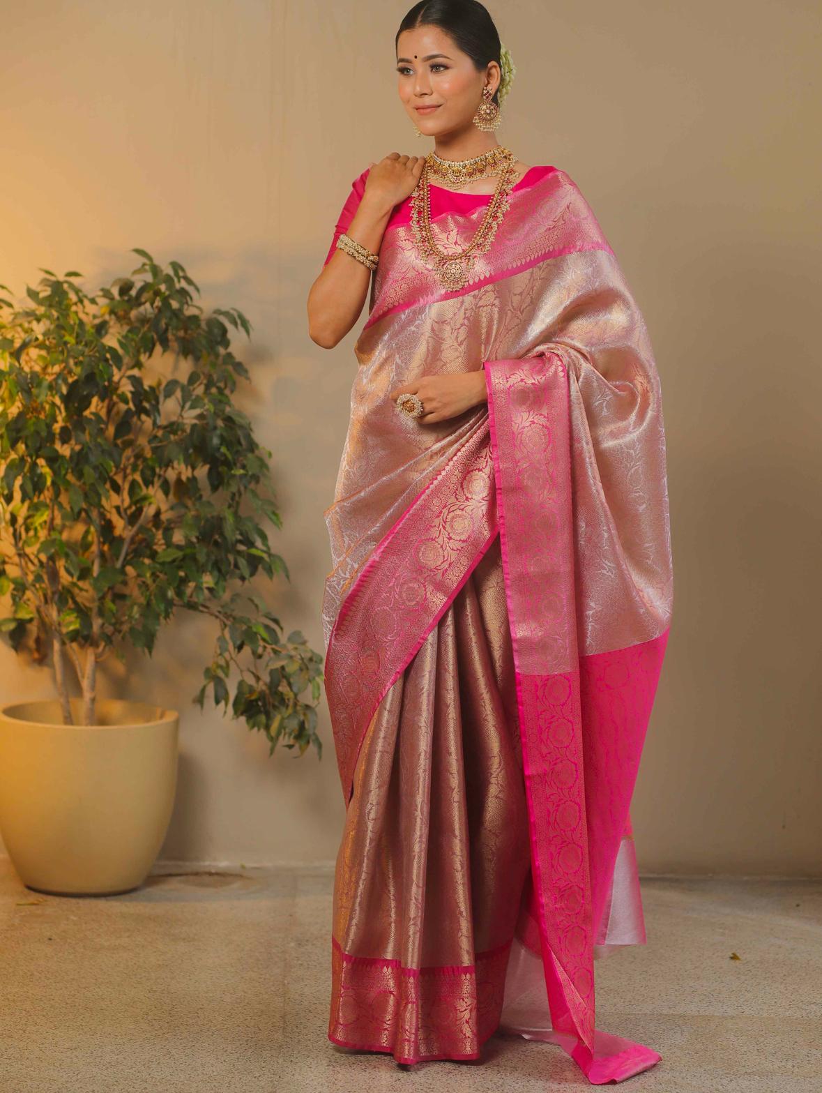 Celebrity Inspired Banarasi Soft Tissue Silk Saree