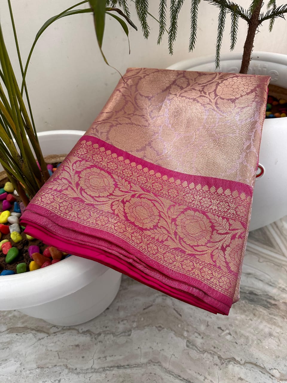 Celebrity Inspired Banarasi Soft Tissue Silk Saree