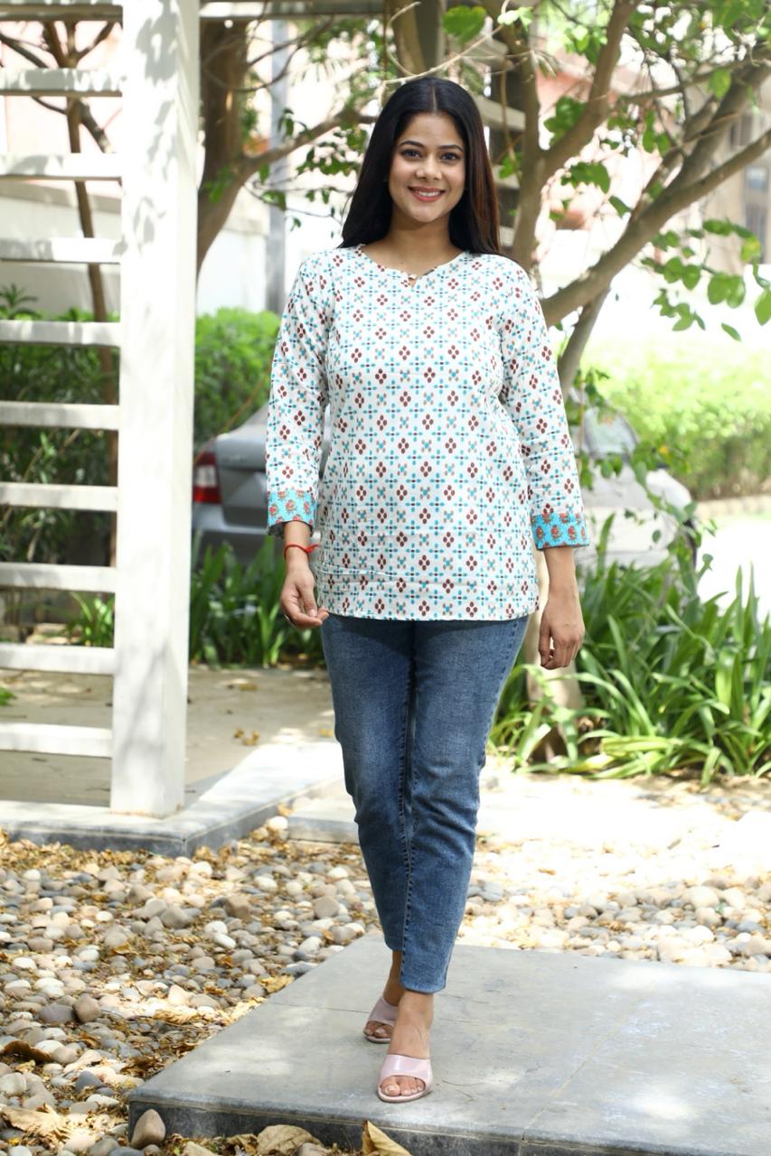 Pure Hand Block Printed Cotton Top