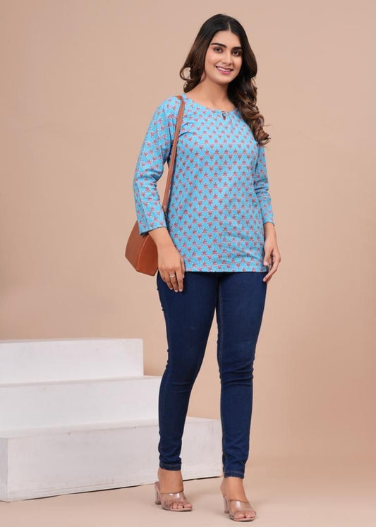 Pure Hand Block Printed Cotton Top