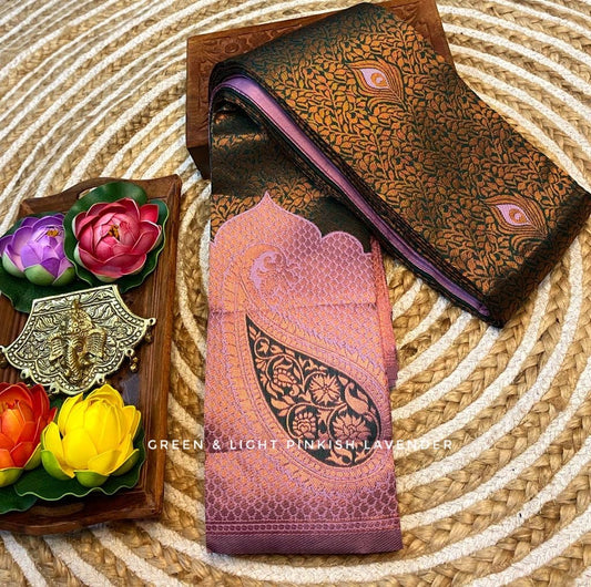 Luxurious Copper Zari Soft Silk Saree