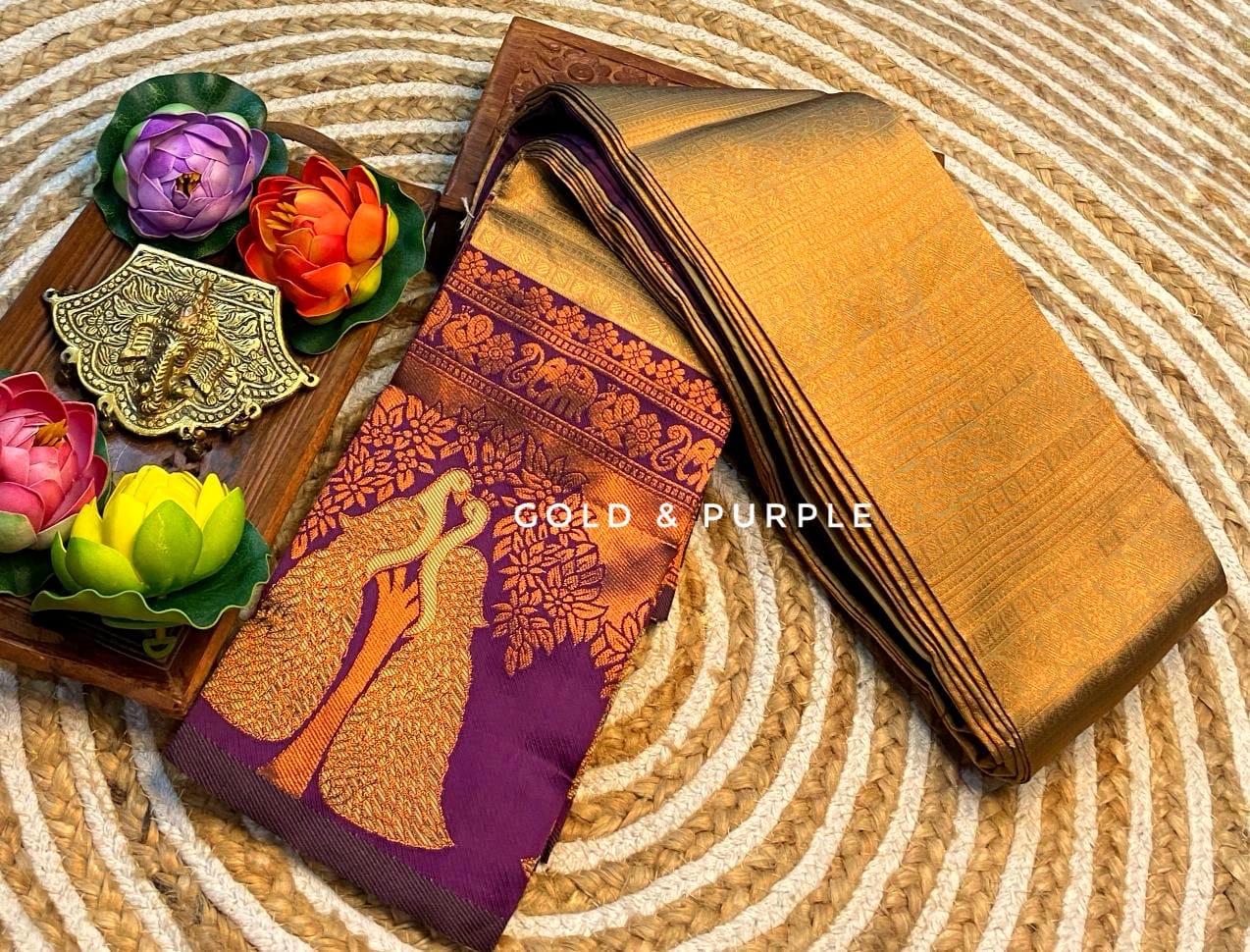 Luxurious Copper Zari Soft Silk Saree