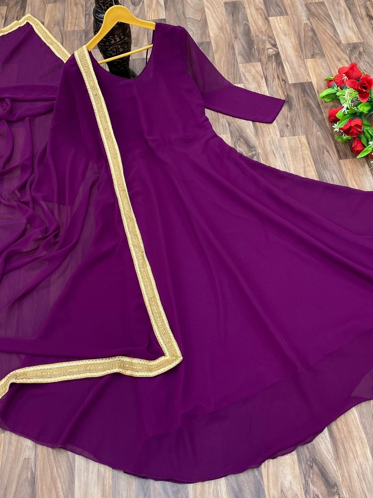 Stunning Gown set with Dupatta (6 Colors)