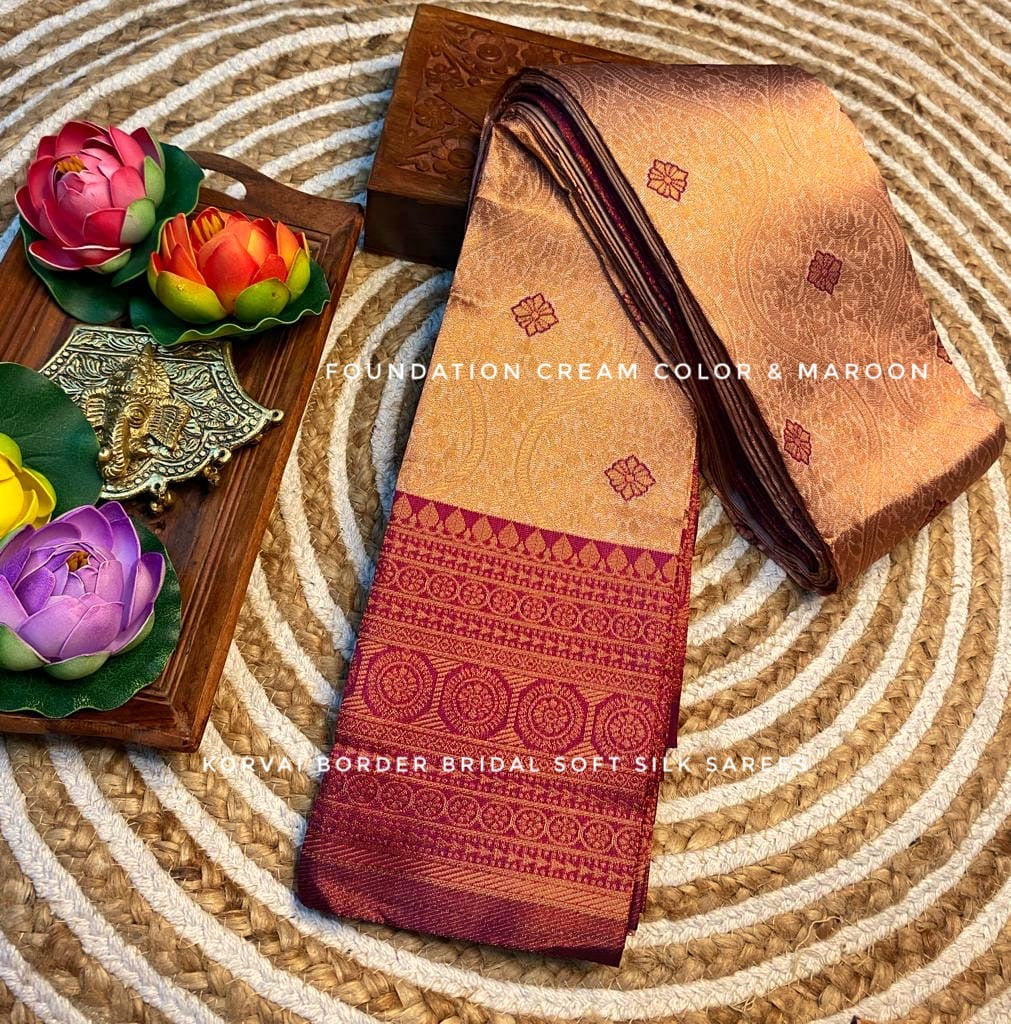 Luxurious Copper Zari Soft Silk Saree