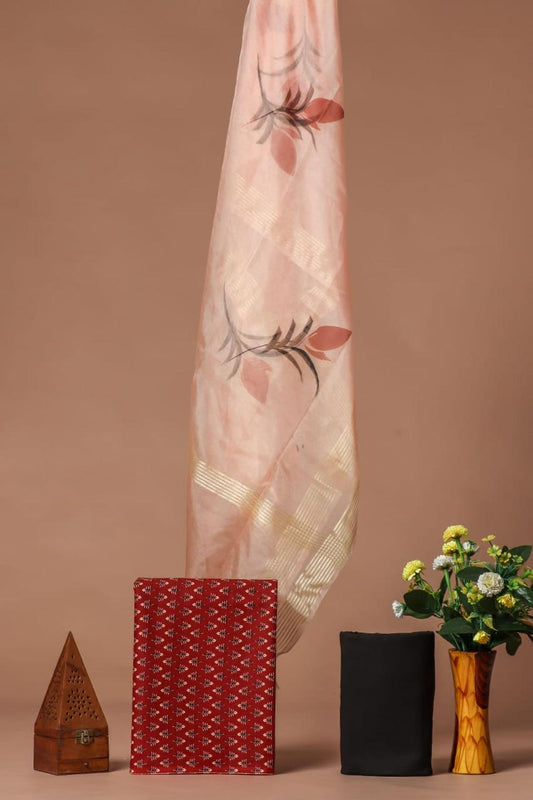 Special Organza Silk Dupatta Cotton Suit