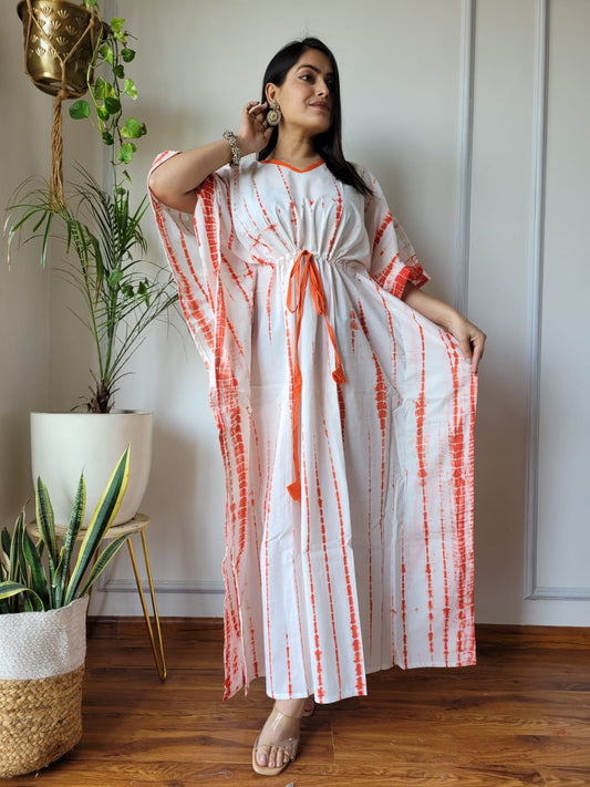 Hand Block Printed Cotton Free Size Dress