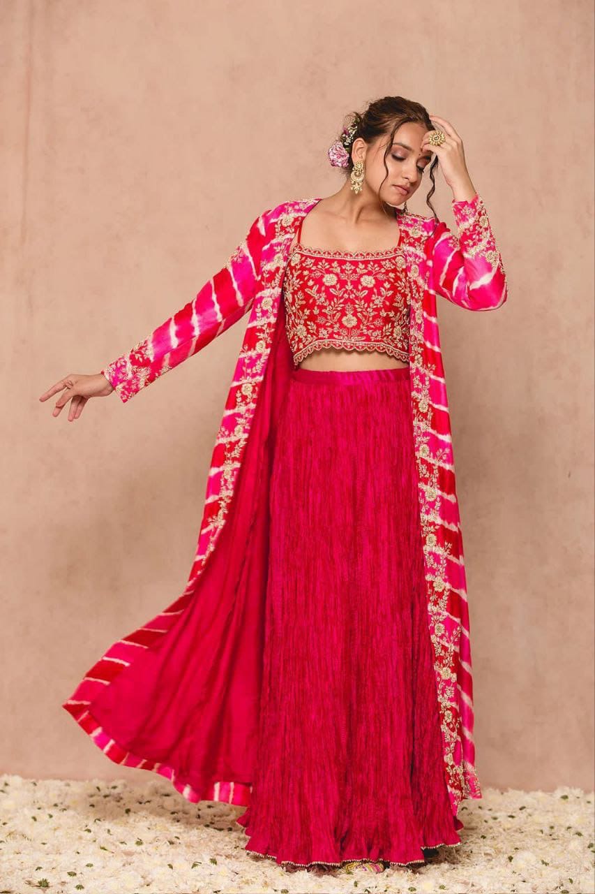 Super Trending Party Wear Shrug Lehenga