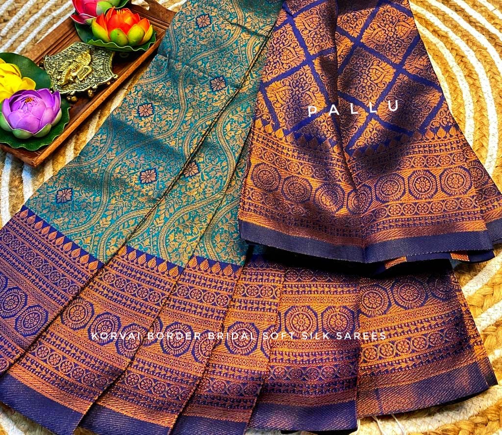 Luxurious Copper Zari Soft Silk Saree